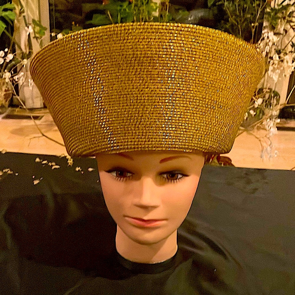 Elegant Metallic Straw Gold Hat